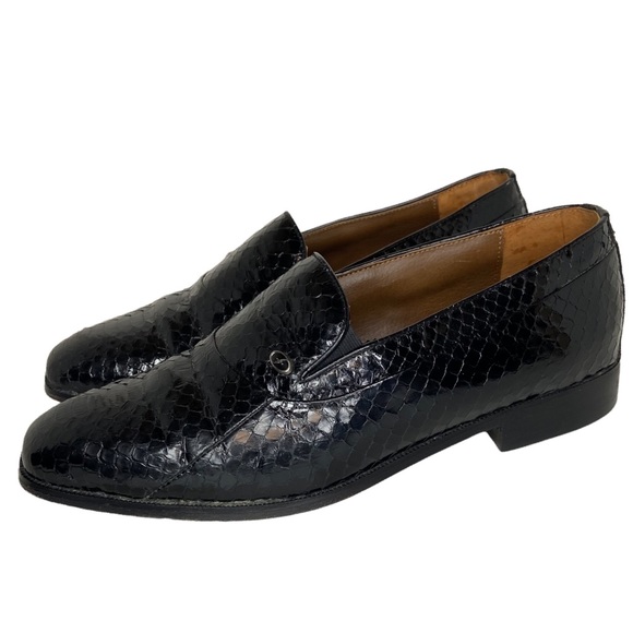 Florsheim Other - Florsheim Barrett’s Genuine Snakeskin Loafers 8.5 EEE